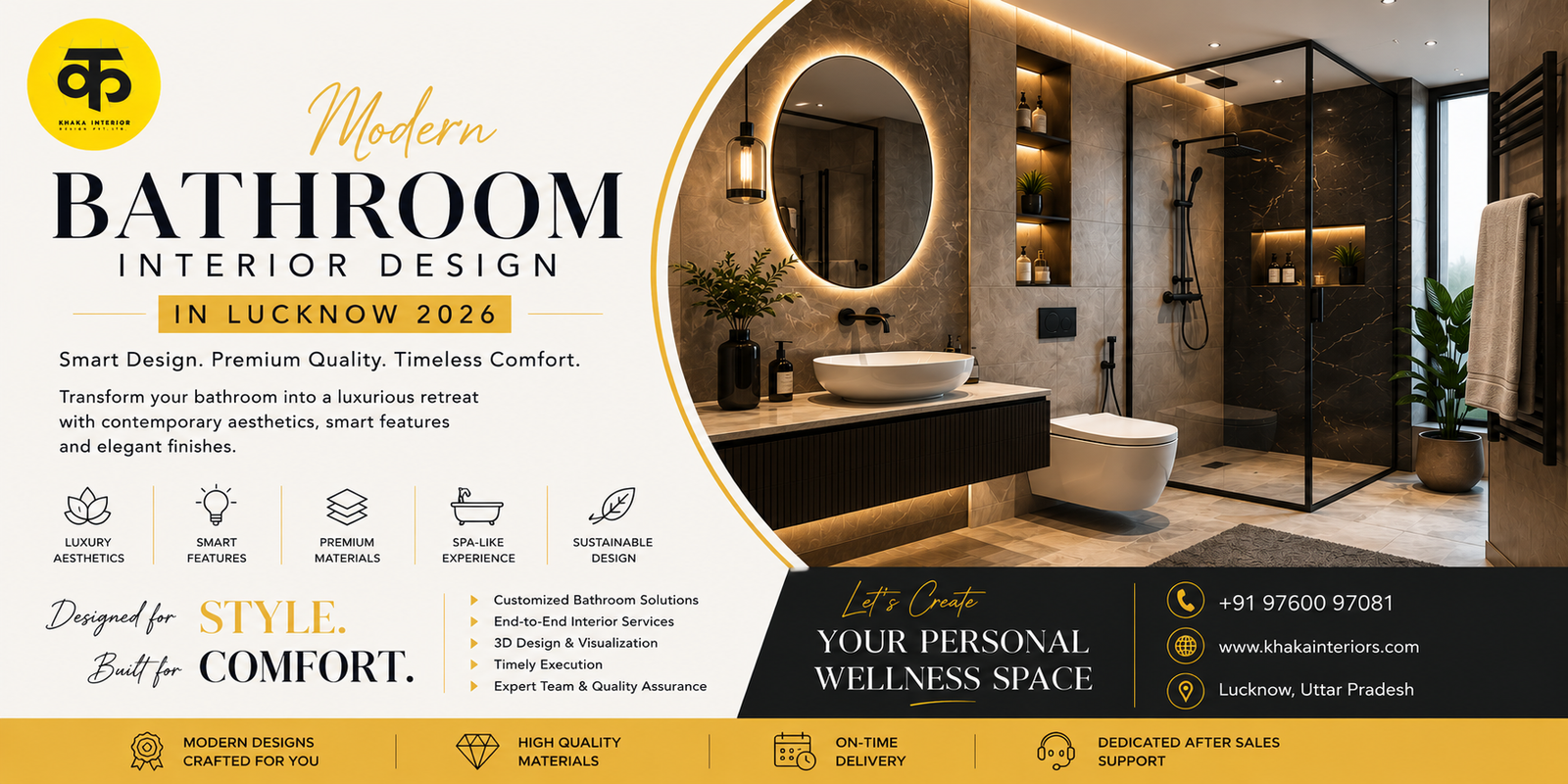Modern Bathroom Interior Design In Lucknow 2026